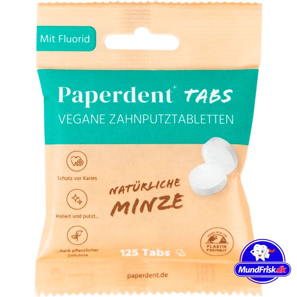 PAPERDENT Tandpasta Tabletter Mint Vegan 125 stk.