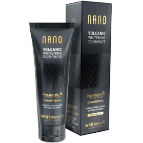 Tandblegning Tandpasta WHITEWASH Nano Volcanic Charcoal Hydroxyapatit 75ml.
