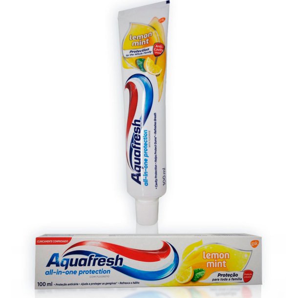 AQUAFRESH Tandkrm All In One Protection Lemon Mint 100 ml