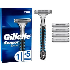 Gillette Sensor EXCEL Barberskraber Inkl. 5 stk. Barberblade