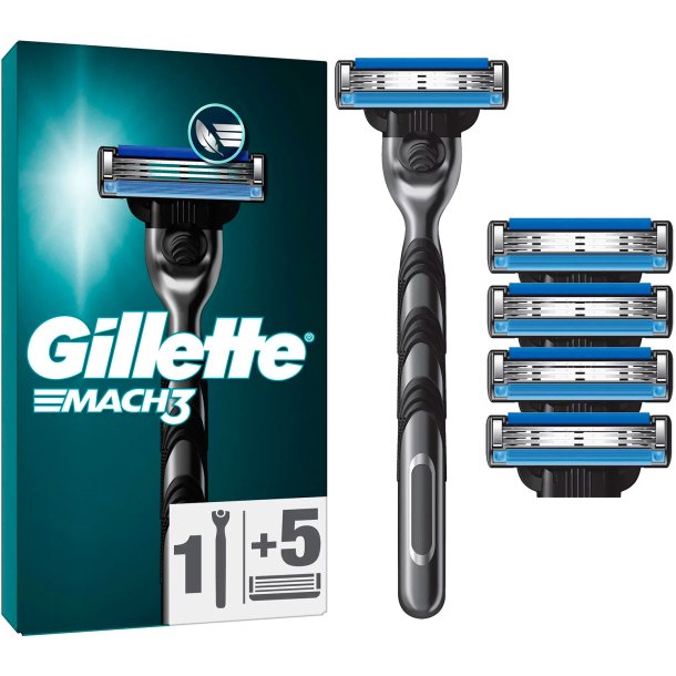 Gillette Mach3 Barberskraber Inkl. 5 Barberblade