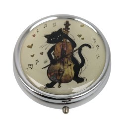 Pilleboks Musical Cats Round Metal 