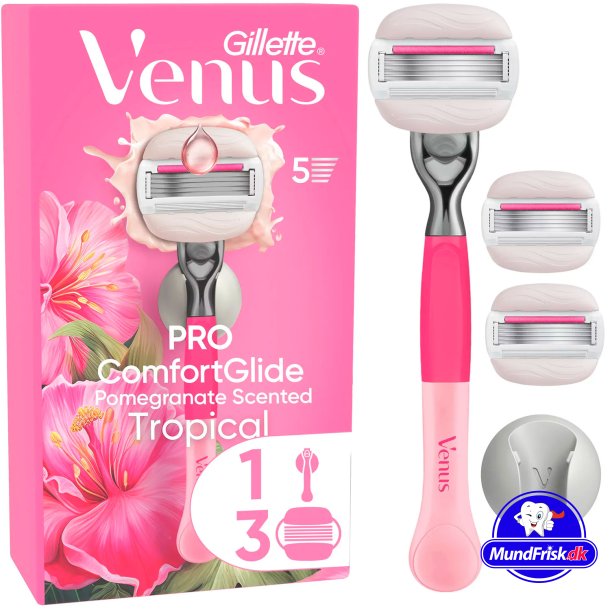 Gillette Venus Pro Comfortglide Tropical Rasierer inkl. 3 Rasierklingen + Wandhalterung