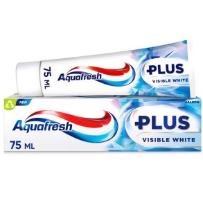 AQUAFRESH Whitening Tannkrem Plus Synlig White 75 ml