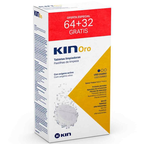 Rensetabletter til Proteser KIN Oro 96 stk.