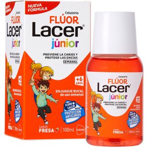 Mundskyl til Brn LACER Junior Xylitol Strawberry Flavour 100 ml