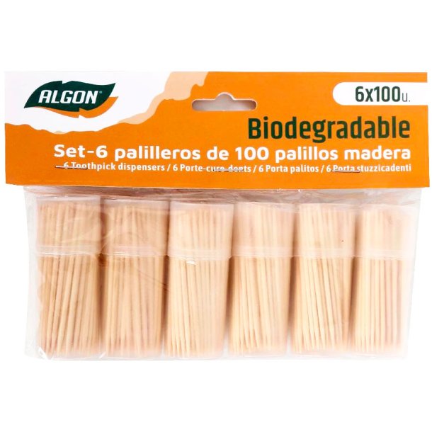 Algon Holzzahnstocher 6 x 100 Stk.