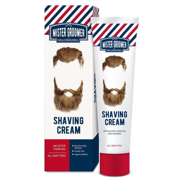 Barbercreme MISTER GROOMER Active Charcoal Shaving Cream 100ml