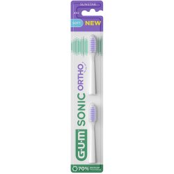 GUM Sonic Ortho borsthuvuden 2 st. Refill