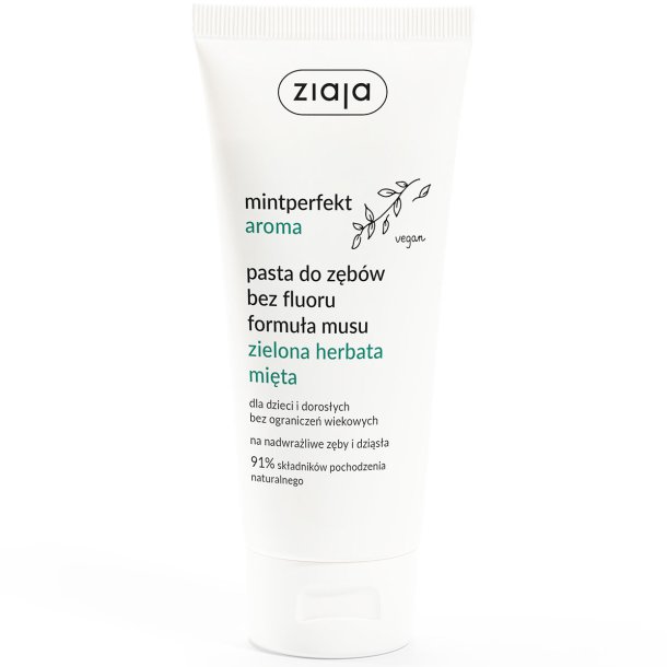 Fluorfri Xylitol Tandkrm Gel ZIAJA MintPerfect Green Tea &amp; Mint 100 ml