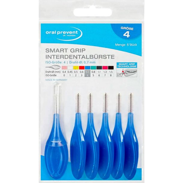 Mellemrumsbrster ORAL PREVENT 6 stk. Smart Grip 0.70 mm ISO 4