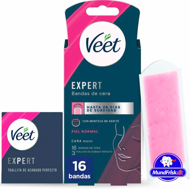 Gesichtshaarentfernung VEET Expert Face Kaltwachsstreifen Normale Skin 16 Stk.