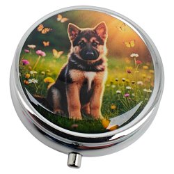 Pilleske Populre Hunde Rund Metal Pilleboks 