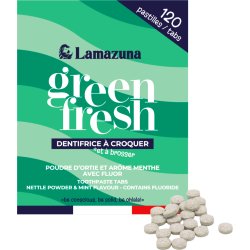 Lamazuna Tandkrmstabletter Green Fresh Nsselpulver &amp; Mintsmak 120 st.