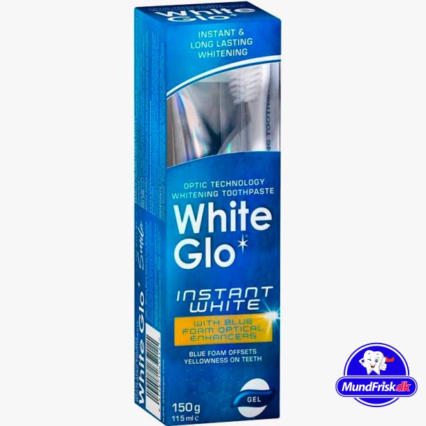 Tannblekingstannkrem WHITE GLO Instant White 100ml + tannbrste