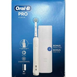 Oral-B Pro Clean El-tandbrste White Edition med Rejseetui