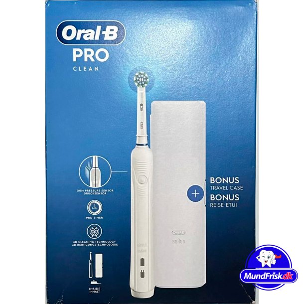 Oral-B Pro Clean Elektrische Zahnbrste White Edition mit Reiseetui