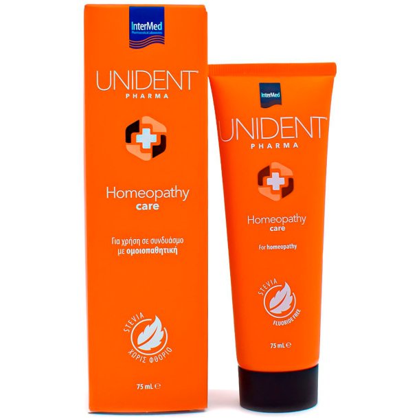 Tandkrm utan smak UNIDENT Homeopathy Care Xylitol 75ml