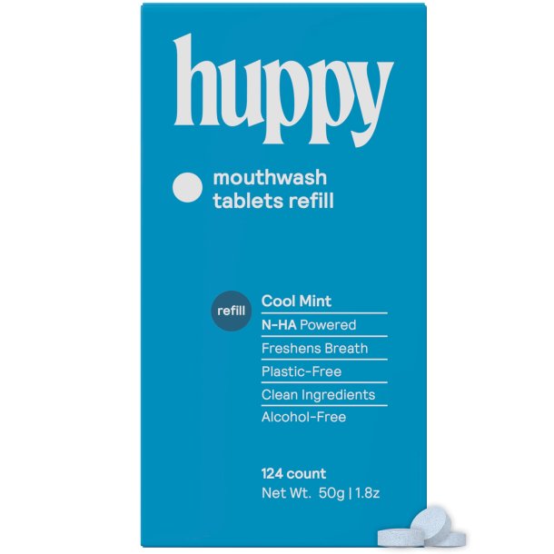 Xylitol Mundskyl Tabletter HUPPY Cool Mint Refill 124 stk.