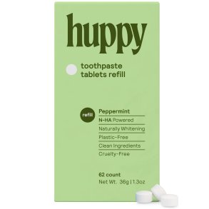 Naturlig Hydroxyapatite tandkrm Tabletter HUPPY Xylitol Peppermint Refill 62 st.