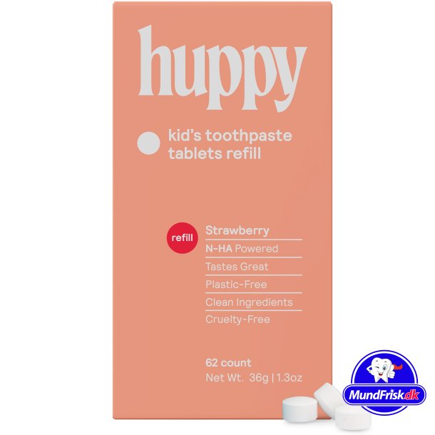 Natrliche Hydroxyapatit Zahnpastatabletten HUPPY XWassermelone &amp; Strawberry Refill 62 Stk.