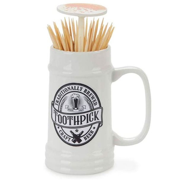 Tannpirkerholder Keramikk Balvi Pilsen Push & Up