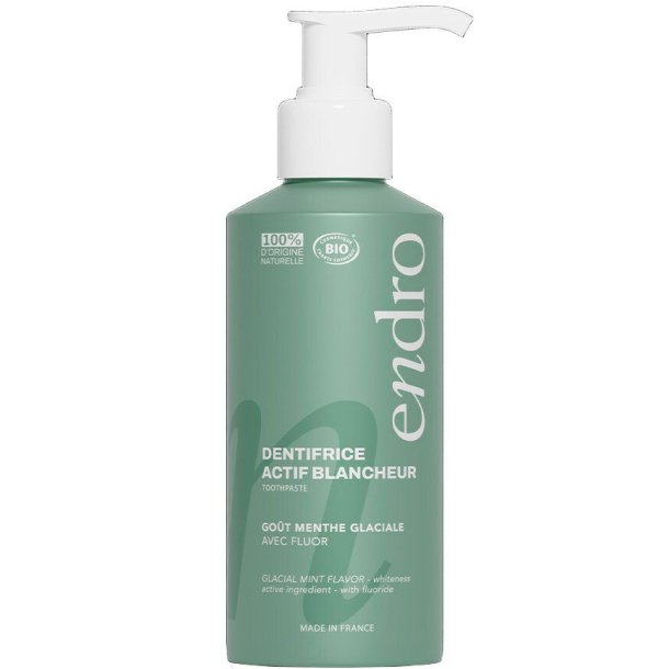 Naturlig Whitening tandkrm ENDRO Icemint Fluorid Aluminiumbehllare med pump 175 g