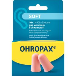 OHROPAX Soft �ronproppar (10 st) � extra mjuk komfort och h�g ljudd�mpning