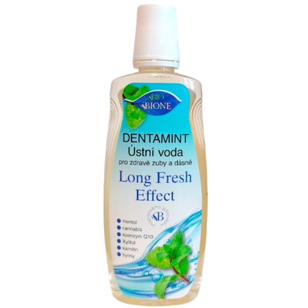 Xylitol Munnvann BIONE Dentamint Q10 Langvarig Fresh Effekt 500 ml