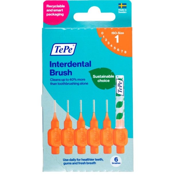 TePe interdentalbrster Original Orange 0,45 mm. ISO 1 6 pcs.