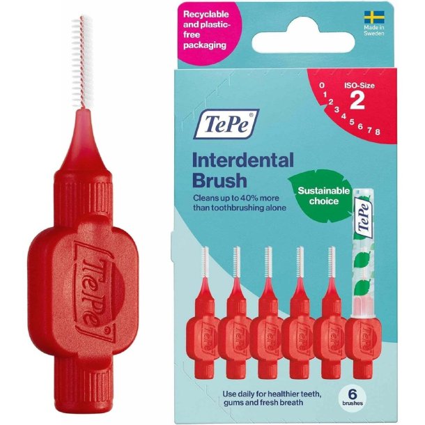 TePe Interdentalbrster Original Rd 6 pcs. 0,5 mm. ISO 2