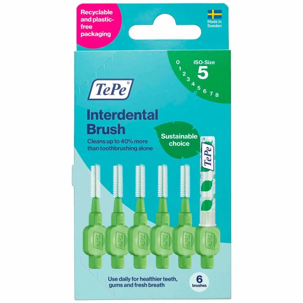 TePe Mellemrumsbrster Original 6 stk. Grn 0.8 mm. ISO 5