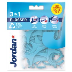 JORDAN 3- in 1 Flosser Tanntrd 50 pcs.