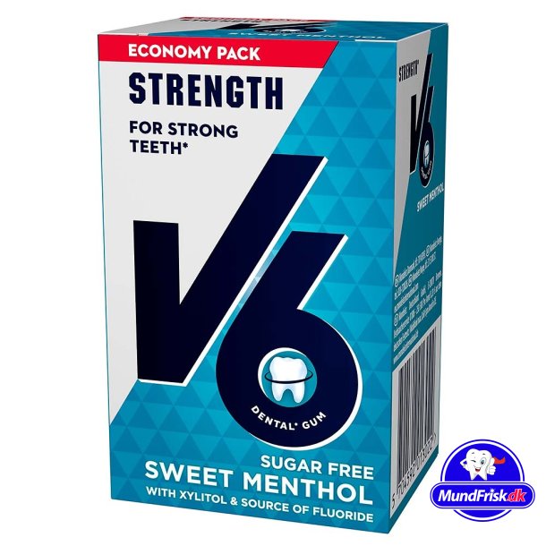 V6 Strenght Sweet Menthol Tyggegummi - konomipakke