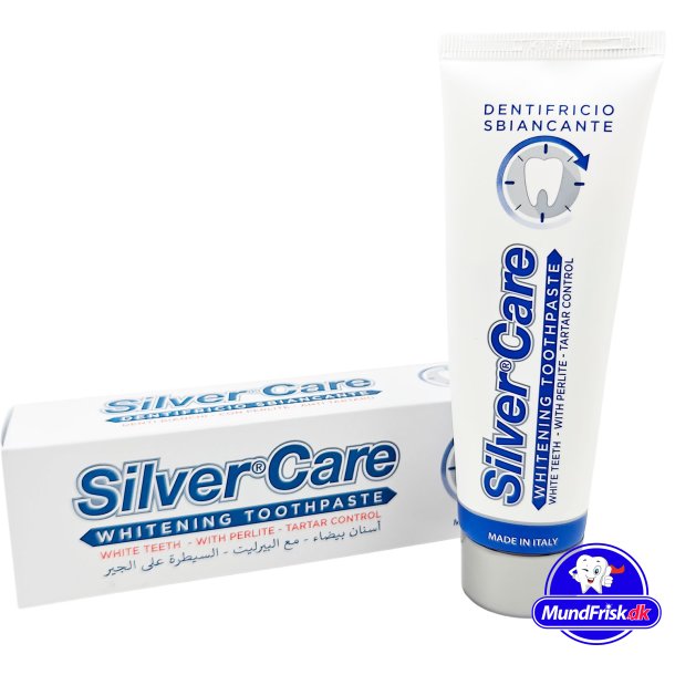 Tannkrem Whitening SILVERCARE Perlitt og kalsiumkarbonat 75 ml