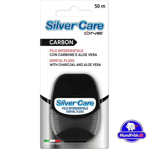 Charcoal Tandtrd SILVERCARE One Carbon &amp; Aloe Vera 50 mtr.