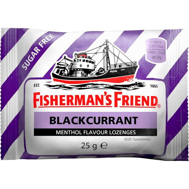 Fishermans Friend Blackcurrant Sukkerfri Halstabletter 25g