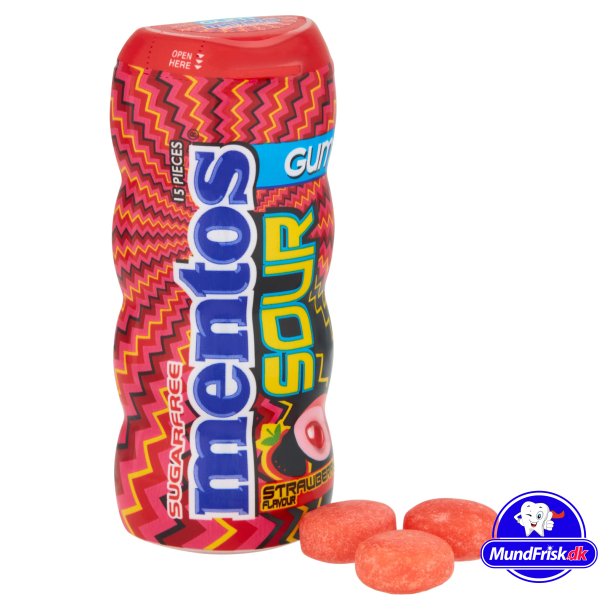 MENTOS Tyggegummi Sour Strawberry 30g