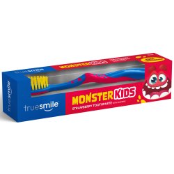 Barnetannkrem TRUESMILE Monster Kids Strawberry 75ml + Tannbrste
