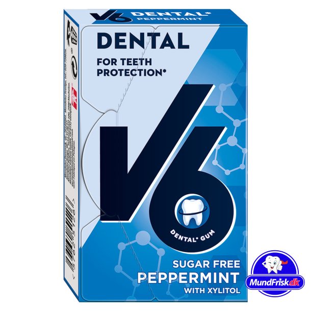 V6 Xylitol Kaugummi Peppermint 24g