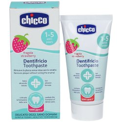 Chicco Strawberry Toothpaste 1�5 �r � Mild barnetannkrem med jordb�rsmak (2 x 50 ml)