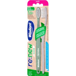 Miljvnliga Tandborstar 2 st. WISDOM re:new Clean Soft