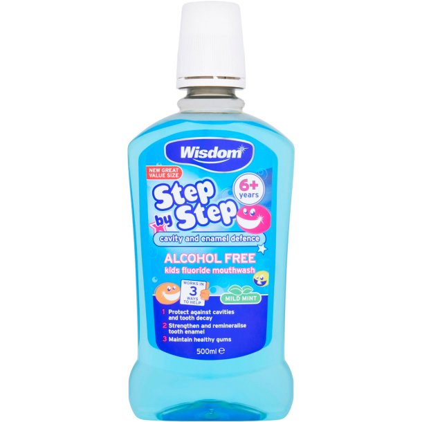 Fluor Munvatten Fr Barn WISDOM Step By Step 500 ml