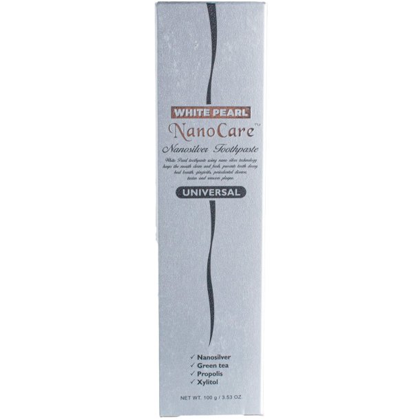 Tandblekning Tandkrm WHITE PEARL NanoCare Silver Universal + Xylitol 100g