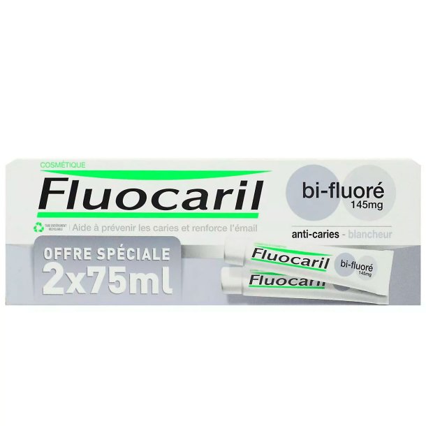 FLUOCARIL Whitening Tandpasta 2 x 75 ml Bi-fluorid 145mg