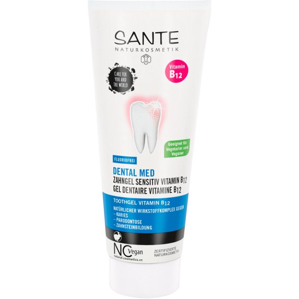 Naturlig Vitamin B12 Tandpasta SANTE Sensitive Fluorfri 75 ml.
