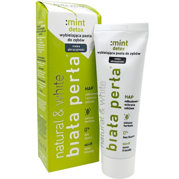 Hydroxyapatit &amp; Xylitol Whitening Tandpasta BIALA PERLA Natural Mint 75 ml.