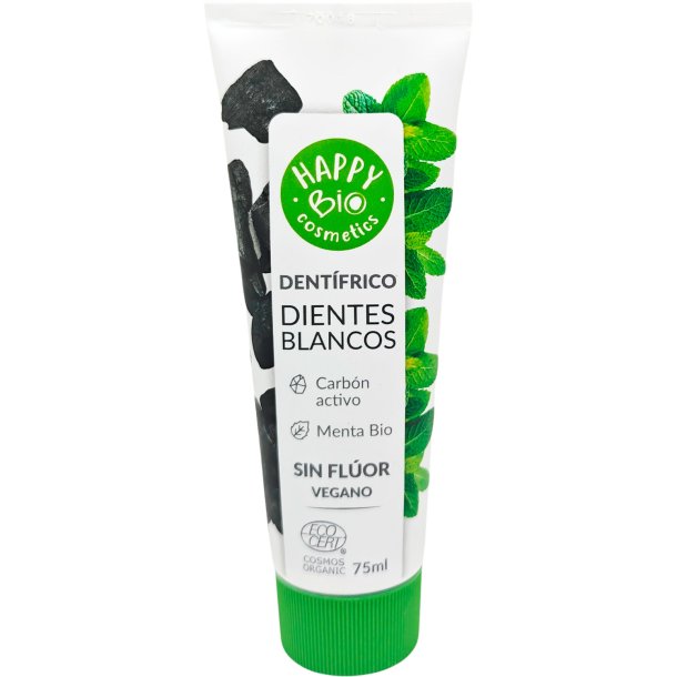 Ekologisk Whitening Tandpasta HAPPY BIO Charcoal &amp; Mint 75 ml.