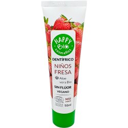 Ekologisk Barntandkrm HAPPY BIO Strawberry &amp; Xylitol 75 ml.