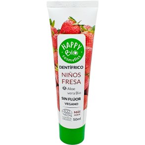 Ekologisk Barntandkrm HAPPY BIO Strawberry & Xylitol 75 ml.